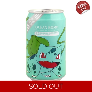 Ocean Bomb Pokemon Bulbasaur Apple Flavour Sparkling Water 355ml Can